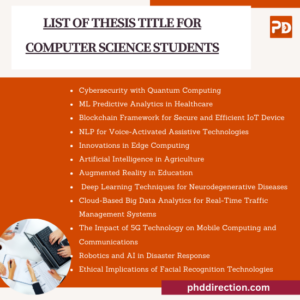 List of Thesis Ideas for Computer Science Students
